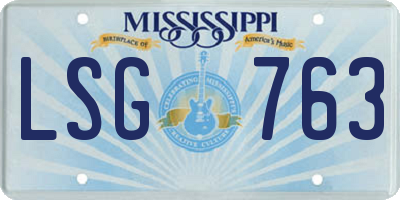 MS license plate LSG763