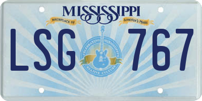 MS license plate LSG767