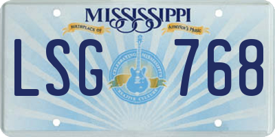 MS license plate LSG768