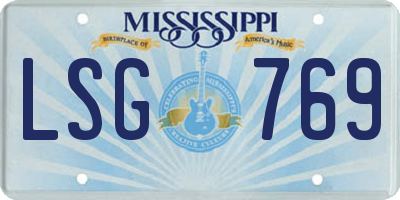 MS license plate LSG769