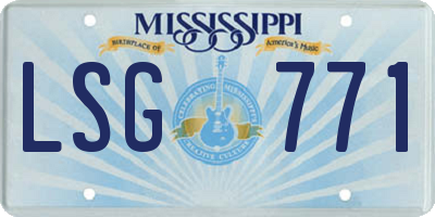 MS license plate LSG771