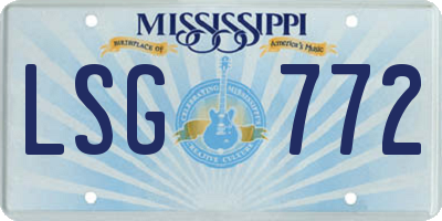 MS license plate LSG772