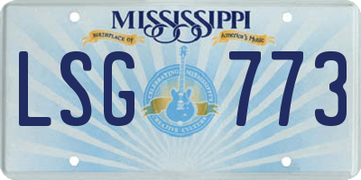 MS license plate LSG773