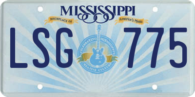 MS license plate LSG775
