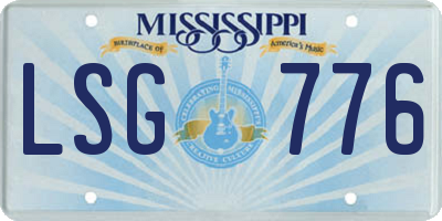 MS license plate LSG776