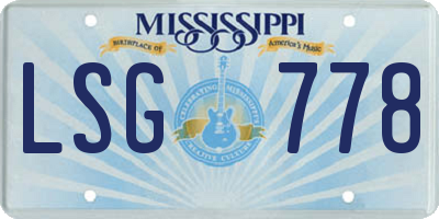 MS license plate LSG778