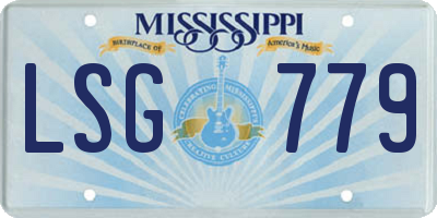 MS license plate LSG779