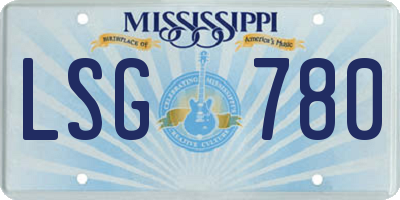 MS license plate LSG780