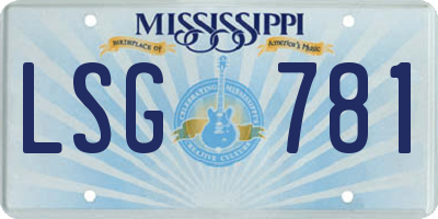 MS license plate LSG781