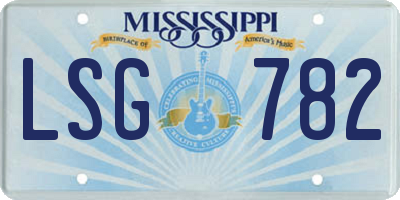 MS license plate LSG782