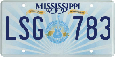 MS license plate LSG783