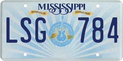 MS license plate LSG784