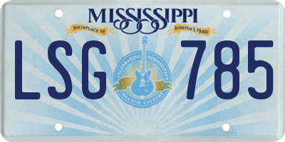 MS license plate LSG785