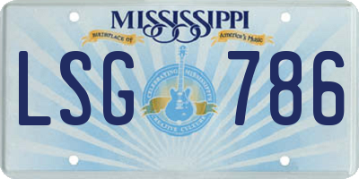 MS license plate LSG786