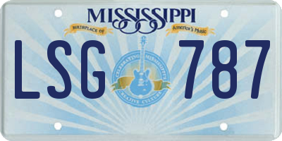MS license plate LSG787