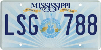 MS license plate LSG788