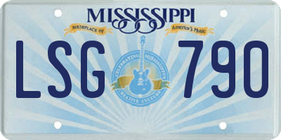 MS license plate LSG790