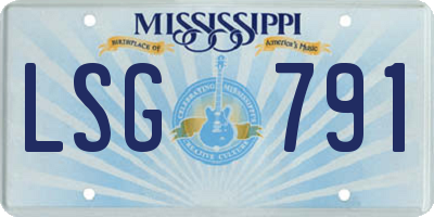 MS license plate LSG791