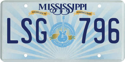 MS license plate LSG796
