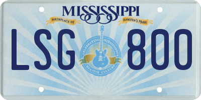 MS license plate LSG800