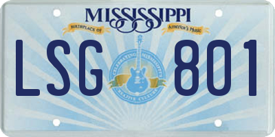MS license plate LSG801