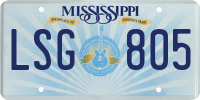 MS license plate LSG805
