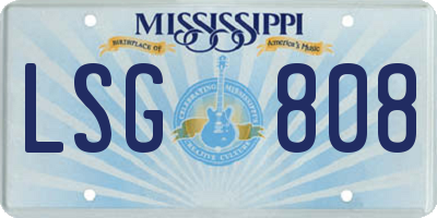 MS license plate LSG808