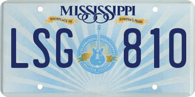 MS license plate LSG810