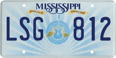 MS license plate LSG812