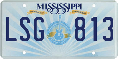 MS license plate LSG813