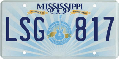 MS license plate LSG817