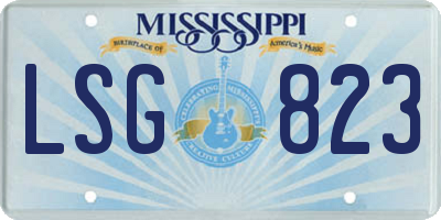 MS license plate LSG823