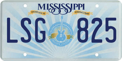 MS license plate LSG825