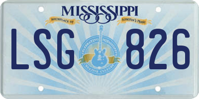 MS license plate LSG826