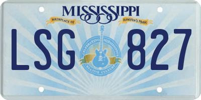 MS license plate LSG827