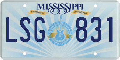 MS license plate LSG831