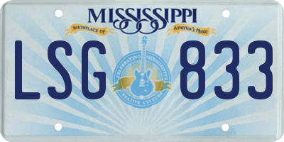 MS license plate LSG833