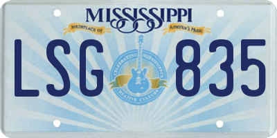 MS license plate LSG835