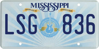 MS license plate LSG836