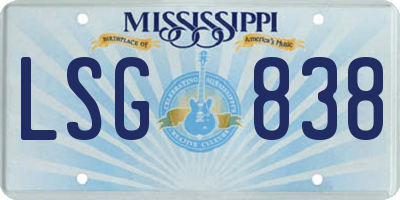 MS license plate LSG838