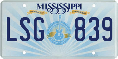 MS license plate LSG839