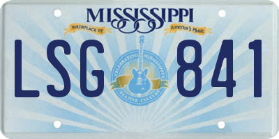MS license plate LSG841