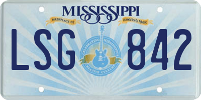 MS license plate LSG842