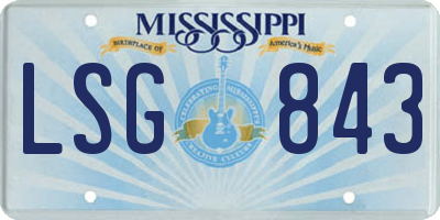 MS license plate LSG843