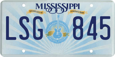 MS license plate LSG845
