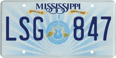 MS license plate LSG847
