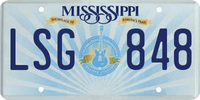 MS license plate LSG848