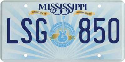 MS license plate LSG850