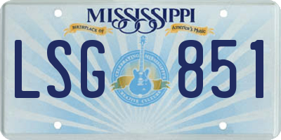 MS license plate LSG851