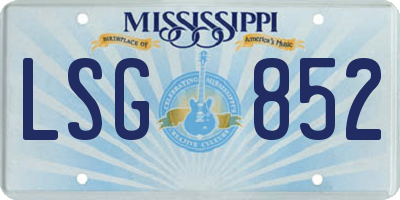 MS license plate LSG852